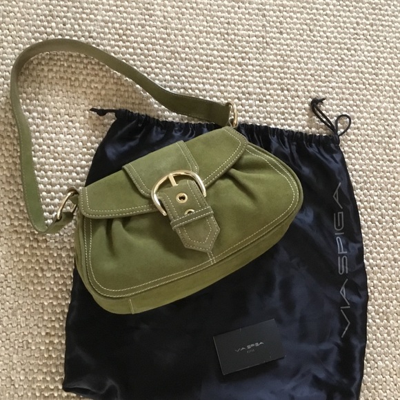 olive green suede bag